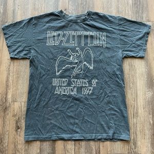 gray distressed Led Zeppelin graphic tee